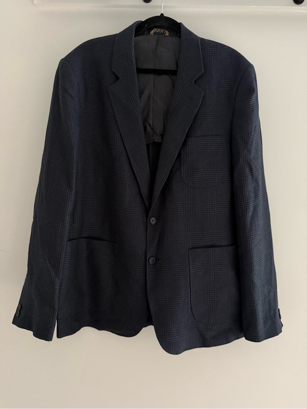 Billy Reid Dark Navy Check Italian Textile Mens Blazer Sport Coat - 48 R